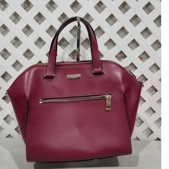 Kate Spade burgundy purse bag handles gold letter authenticity COA Luxury red - Picture 11 of 15